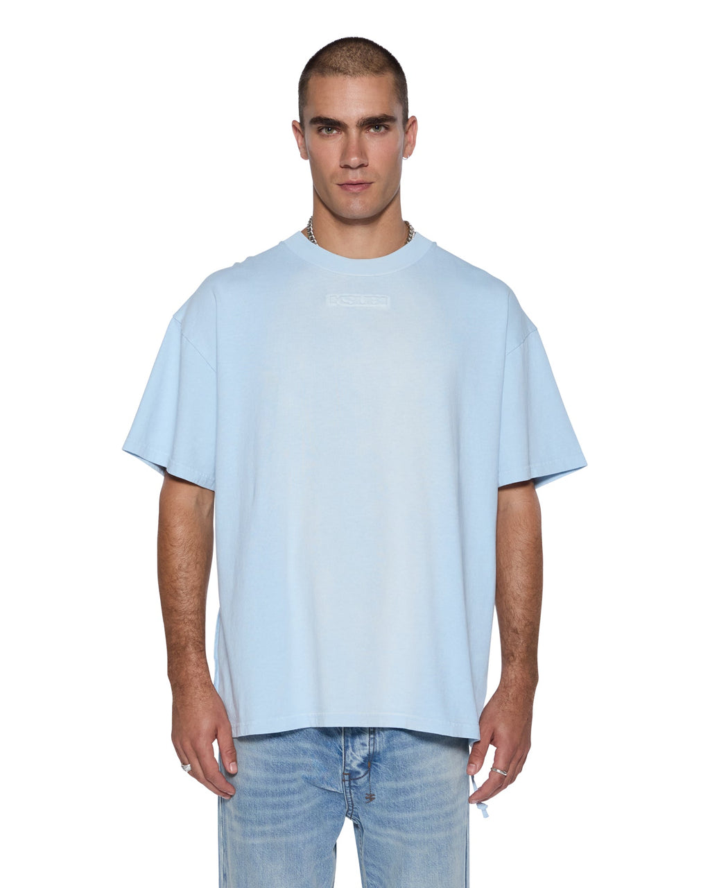 Mens Intruder Ekcess Ss Tee Ice Mist Oversized Tees - Blue