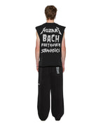 Mens Line Up Ekcess Cut Off Tee Jet Black Oversized Tees - Black
