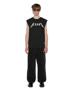 Mens Line Up Ekcess Cut Off Tee Jet Black Oversized Tees - Black