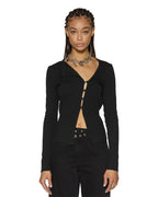 Womens Rework Ls Top Black Fitted Fashion Tops - Black