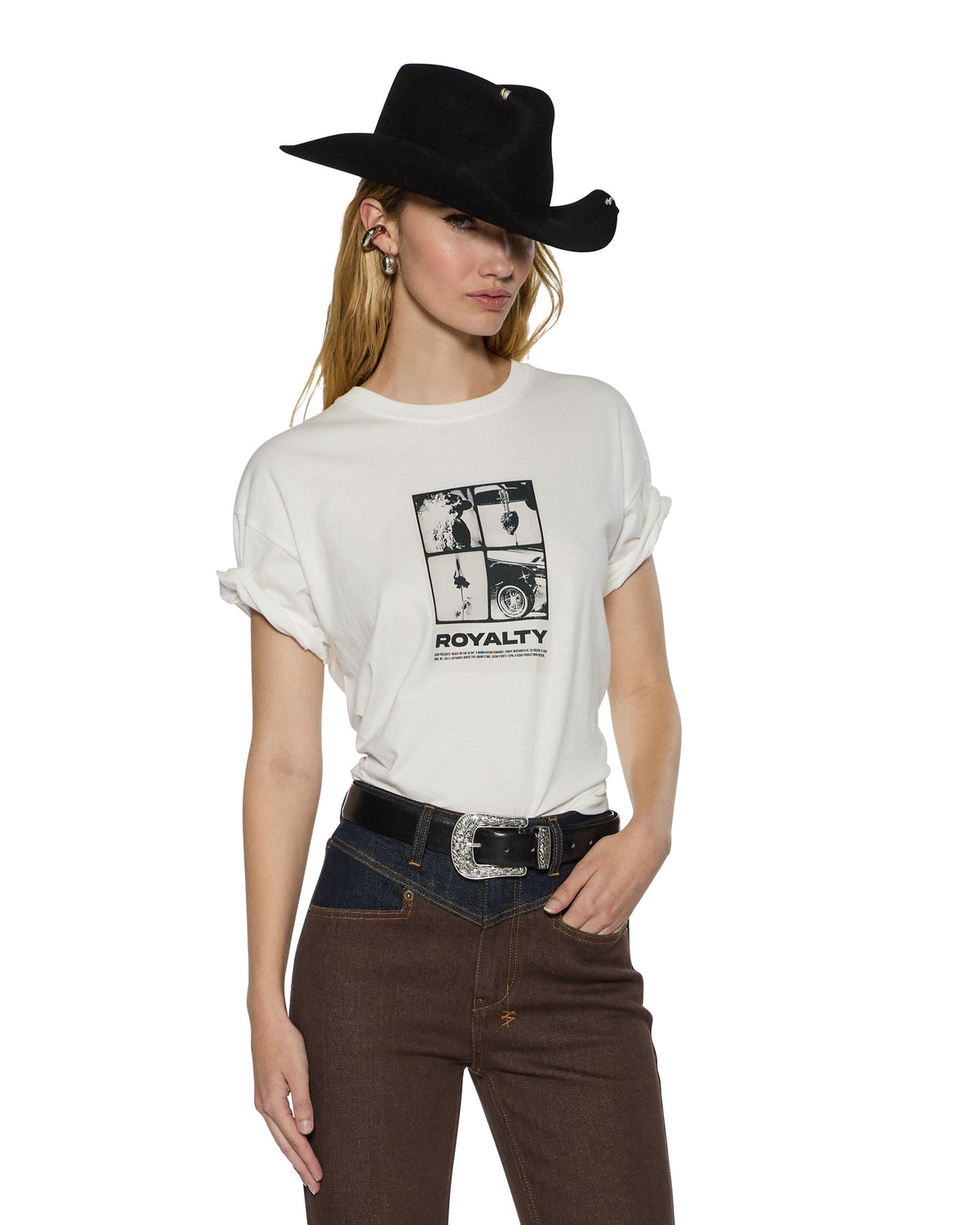 Womens Royalty Everyday Ss Tee Vintage White Regular Tees - White