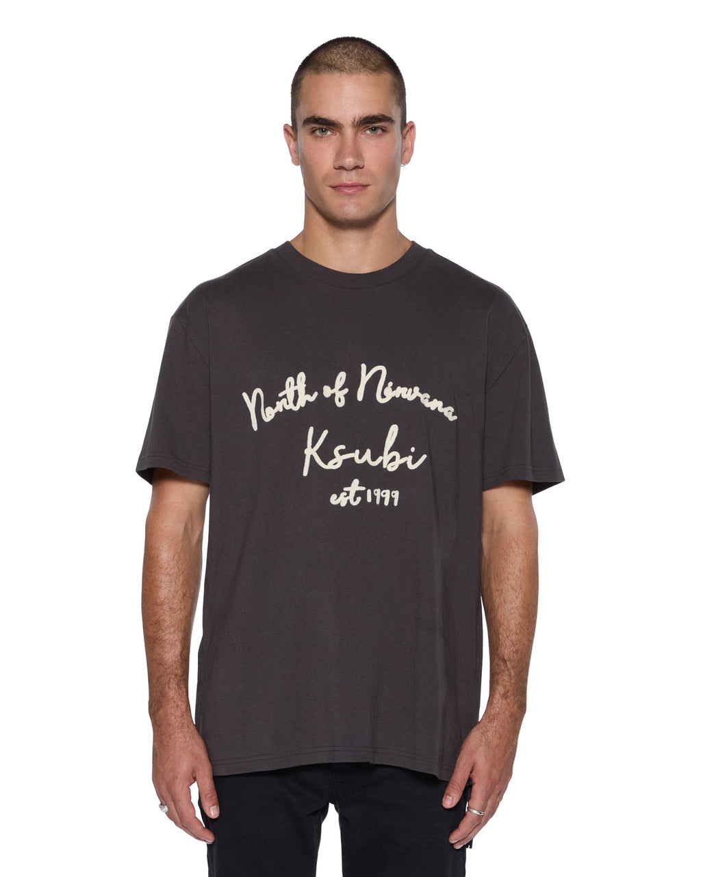 Mens Salud Biggie Ss Tee Faded Black Oversized Tees - Black