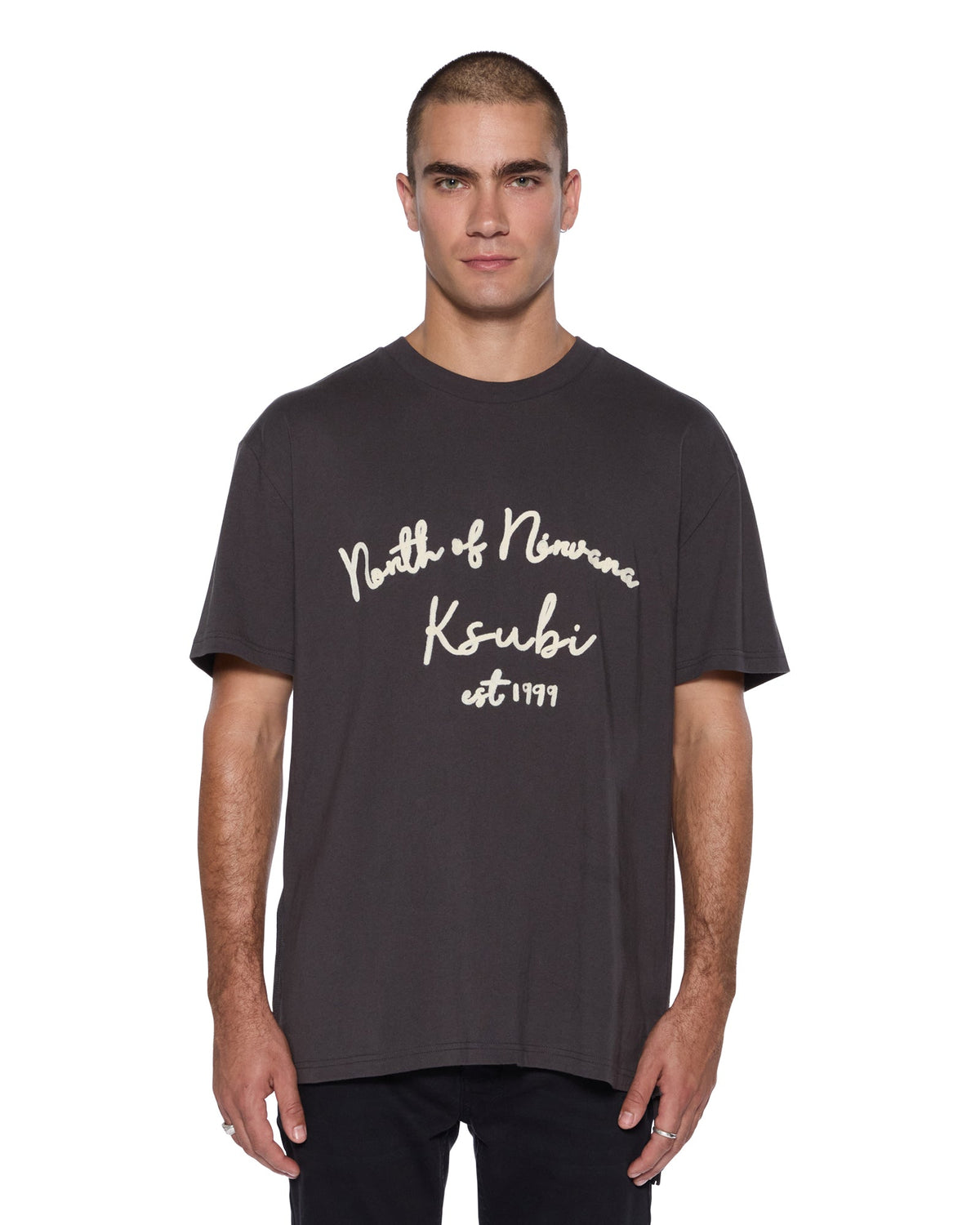 Mens Salud Biggie Ss Tee Faded Black Oversized Tees - Black