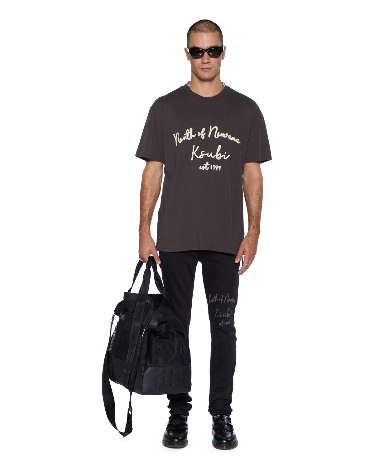 Mens Salud Biggie Ss Tee Faded Black Oversized Tees - Black