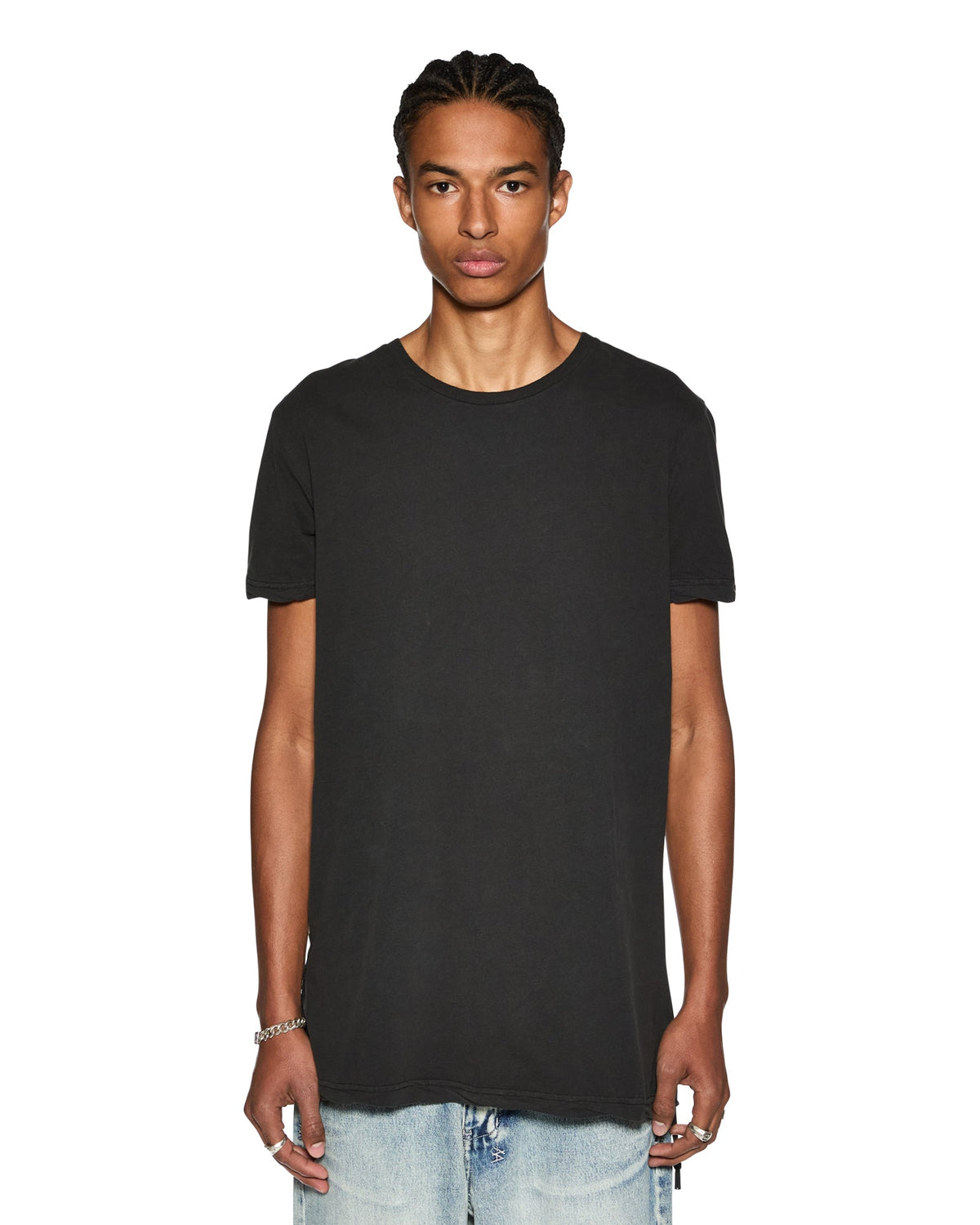 Mens Seeing Lines Ss Tee Black Fitted Tees - Black