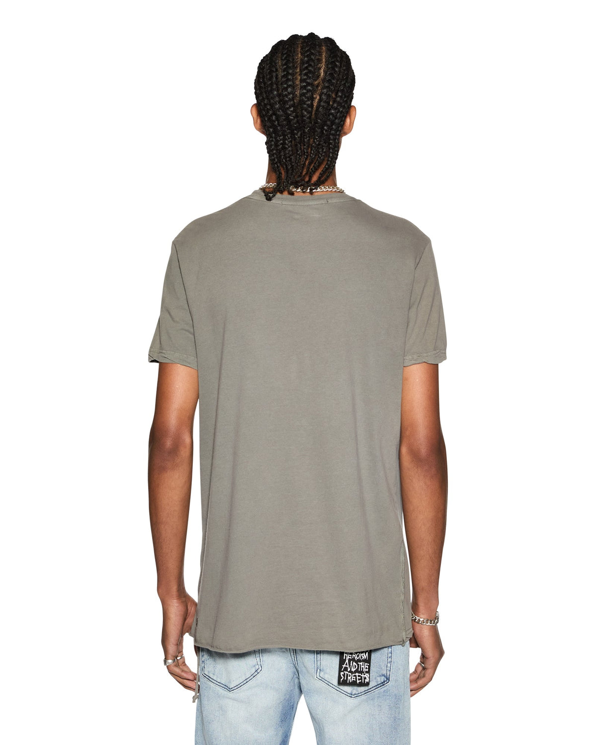 Mens Seeing Lines Ss Tee Vintage Grey Fitted Tees - Grey
