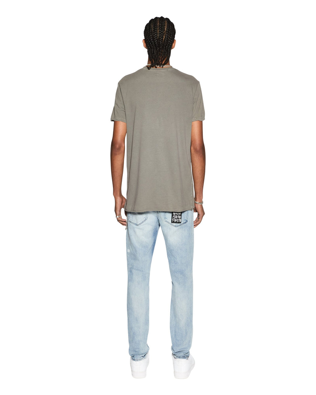 Mens Seeing Lines Ss Tee Vintage Grey Fitted Tees - Grey