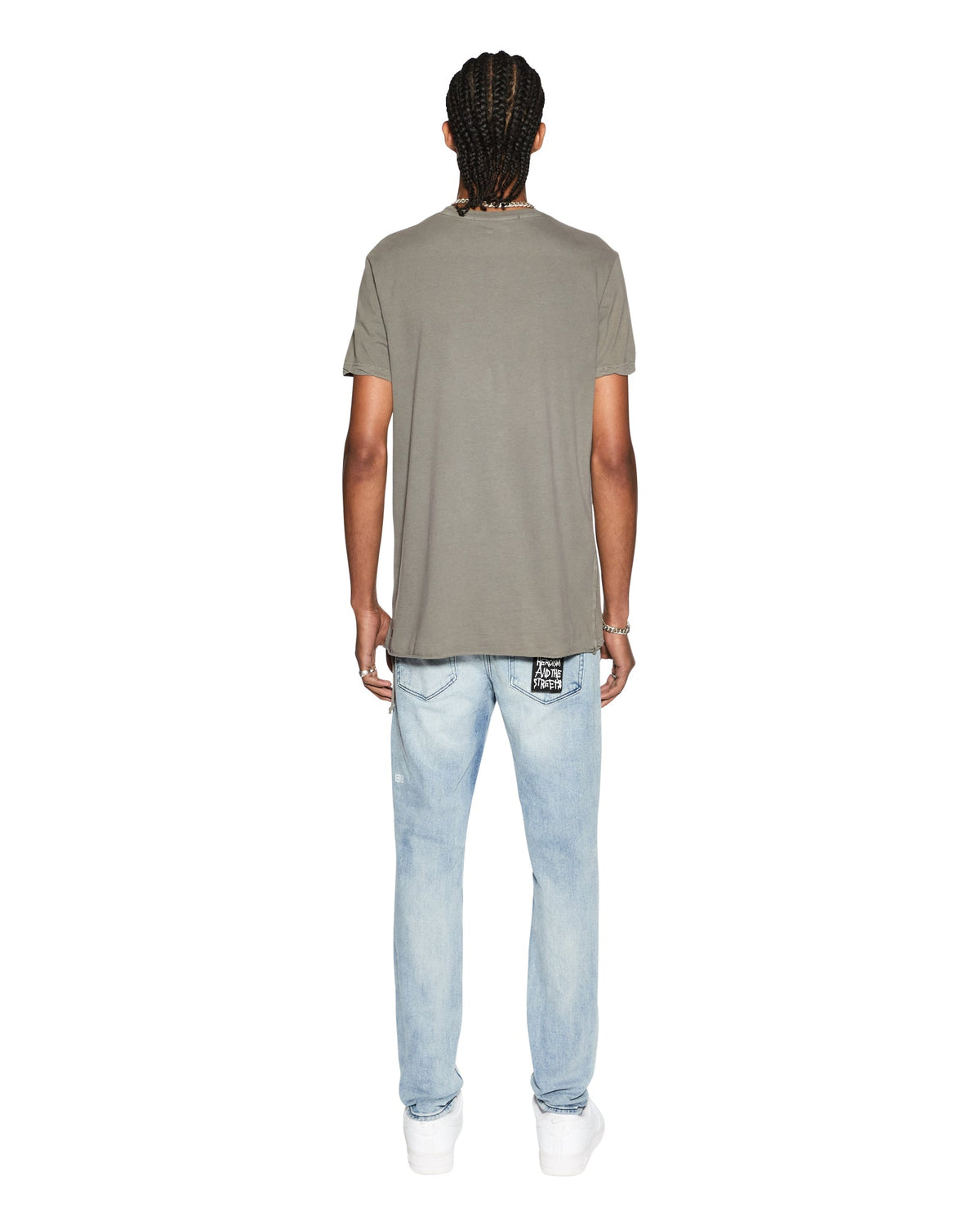 Mens Seeing Lines Ss Tee Vintage Grey Fitted Tees - Grey