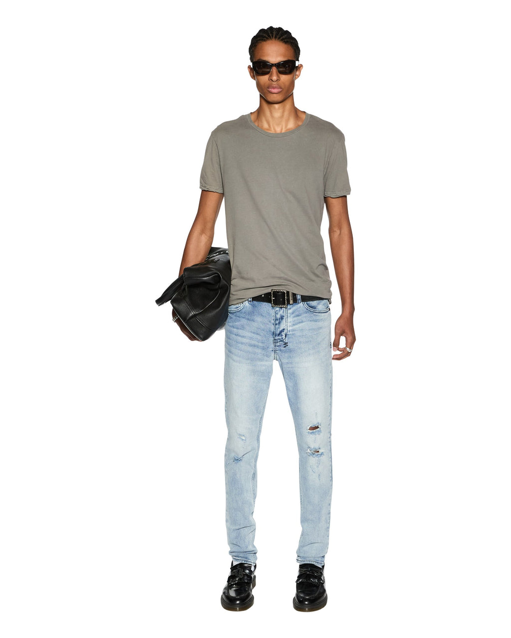 Mens Seeing Lines Ss Tee Vintage Grey Fitted Tees - Grey