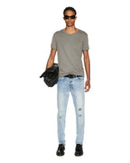 Mens Seeing Lines Ss Tee Vintage Grey Fitted Tees - Grey