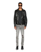 Mens Chitch Prodigy Trashed Slim Denim Jeans - Grey