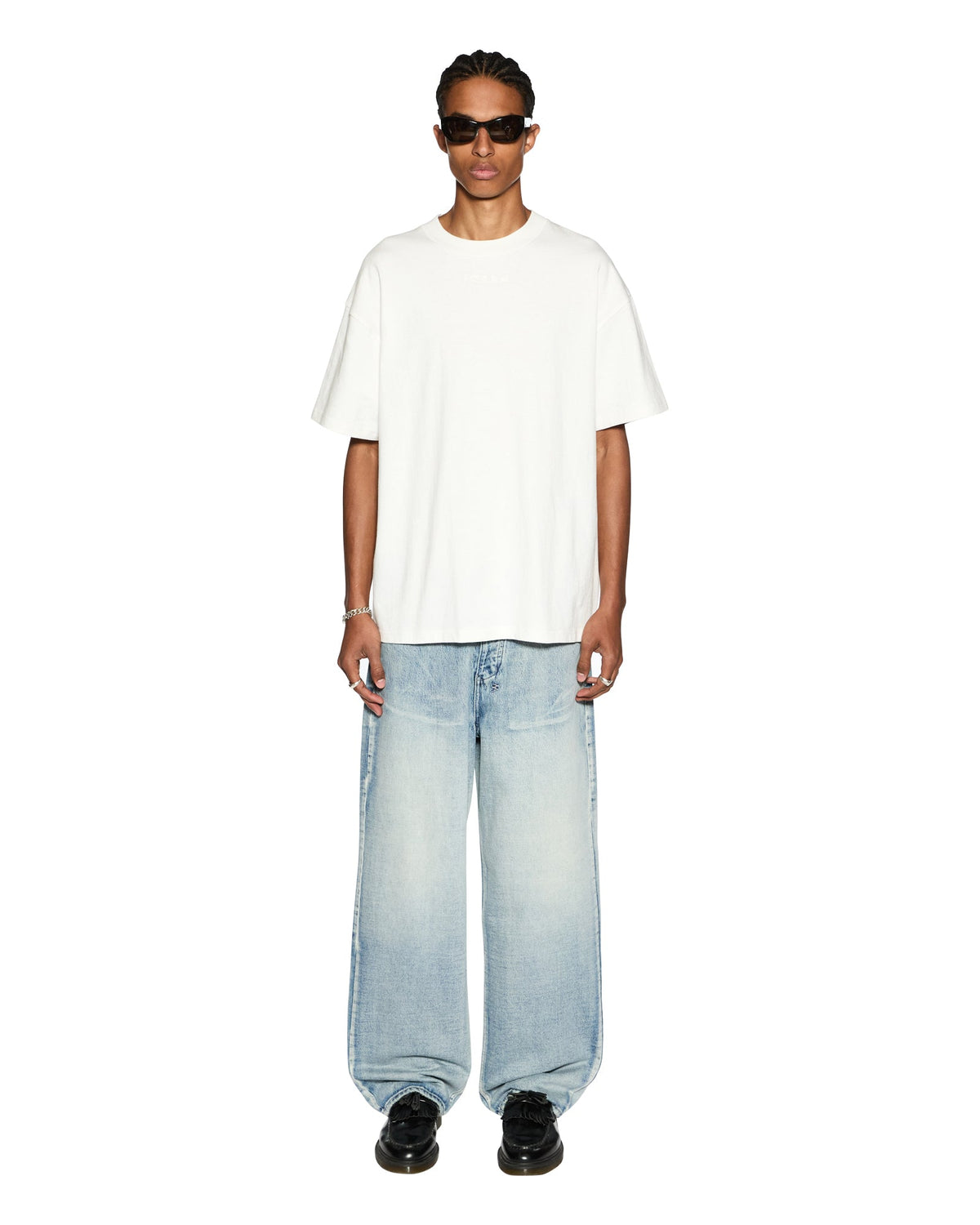 Mens Sott Ekcess Ss Tee Vintage White Oversized Tees - White