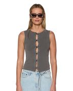 Womens Syndicate Xtra Rework Coal Fitted Fashion Tops - Grey