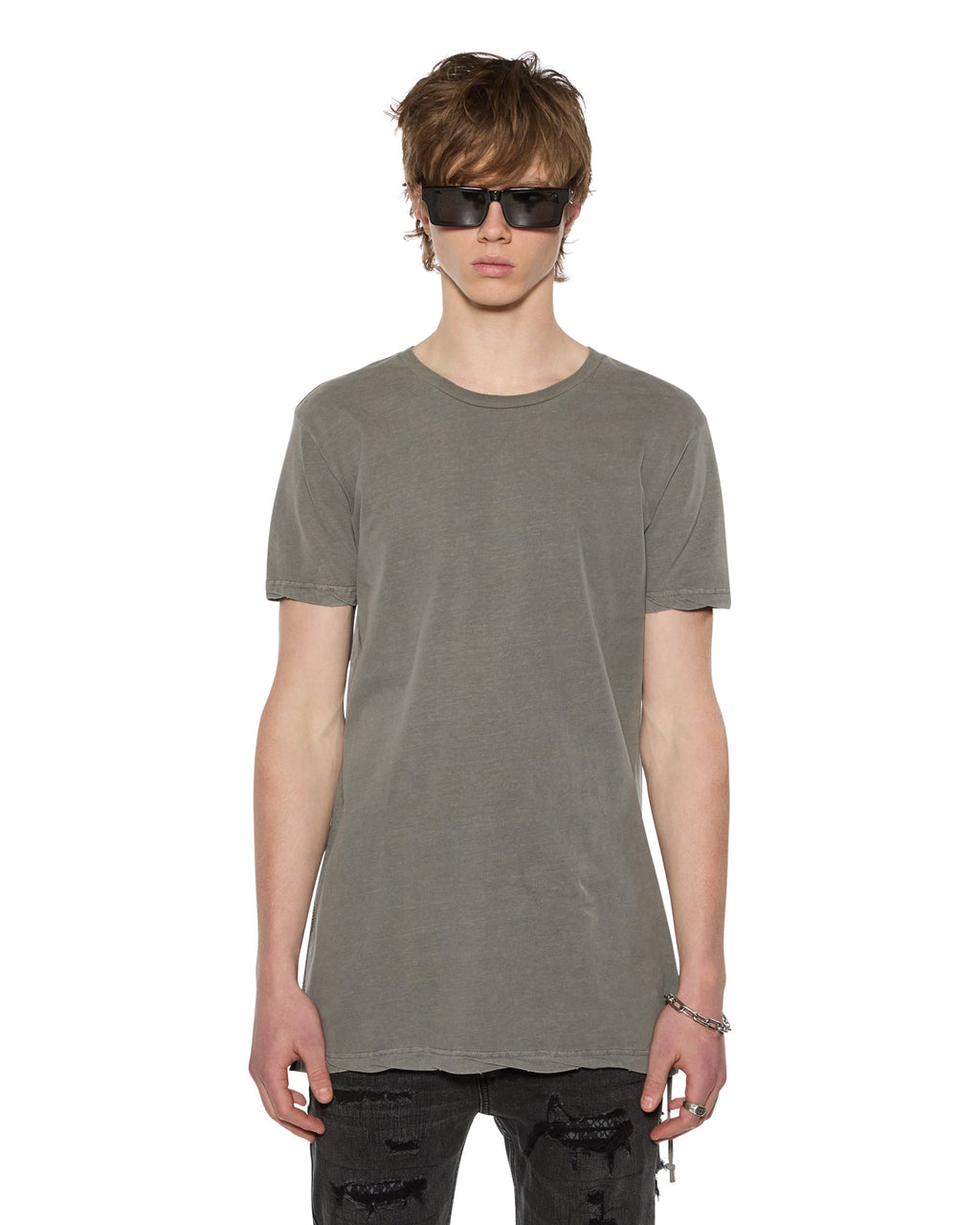 Mens Sioux Ss Tee Vintage Grey Fitted Tees - Grey