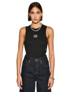 Womens Stacked Syndicate Tank Xtra Black Fitted Fashion Tops - Black