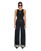 Womens Stacked Syndicate Tank Xtra Black Fitted Fashion Tops - Black