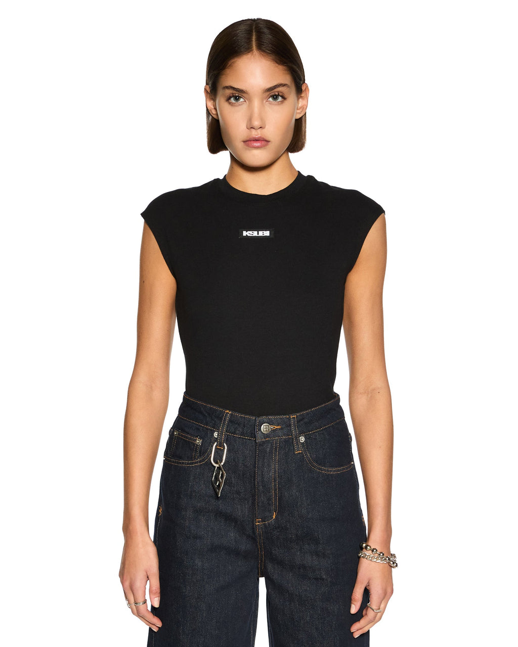Womens Staple Ss Tee Black Fitted Tees - Black
