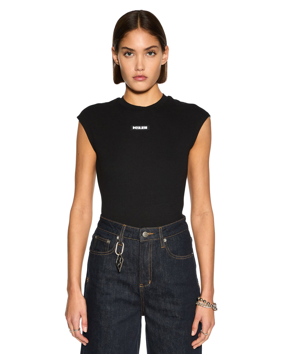 Womens Staple Ss Tee Black Fitted Tees - Black