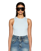 Womens Syndicate Tank Xtra Sky Fitted Fashion Tops - Blue