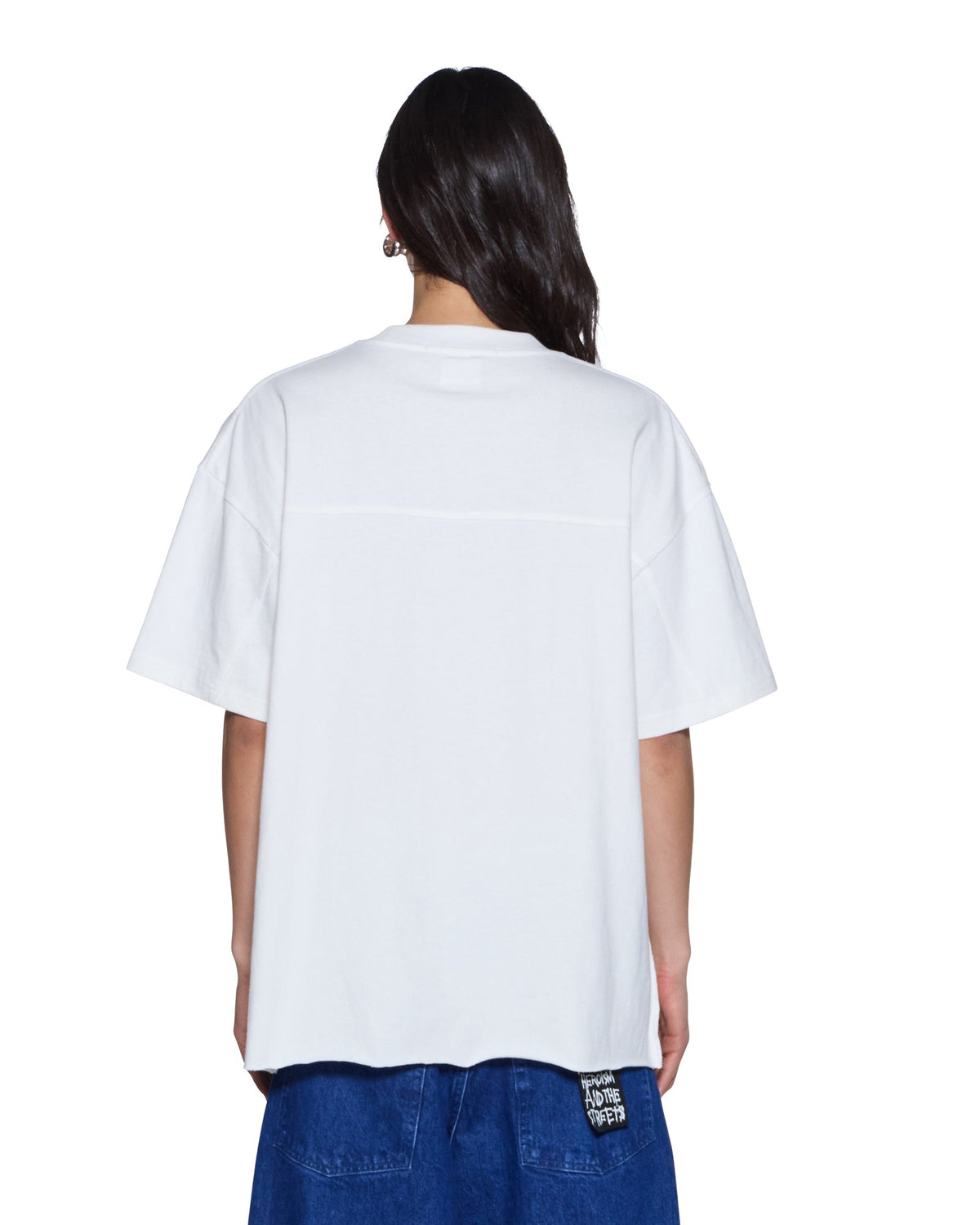 Womens 99 Jersey Boyfriend Ss Tee Vintage White Boxy Tees - White
