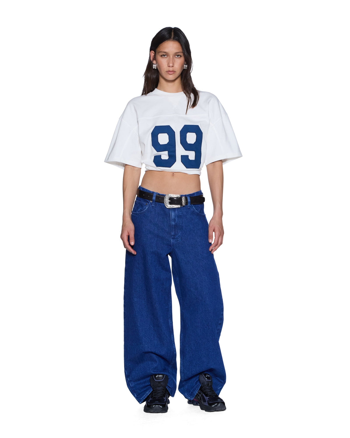 Womens 99 Jersey Boyfriend Ss Tee Vintage White Boxy Tees - White