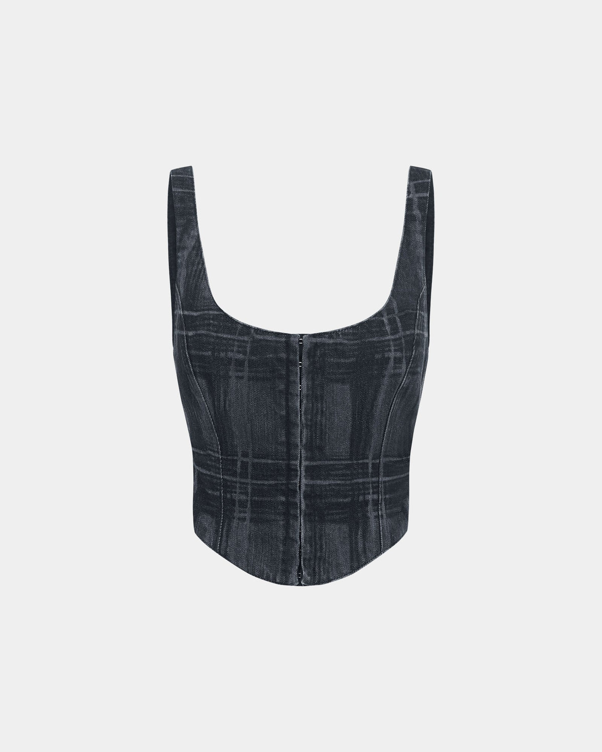 Womens Gigi Bustier Skool Fitted Fashion Tops - Denim
