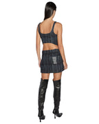 Womens Gigi Bustier Skool Fitted Fashion Tops - Denim