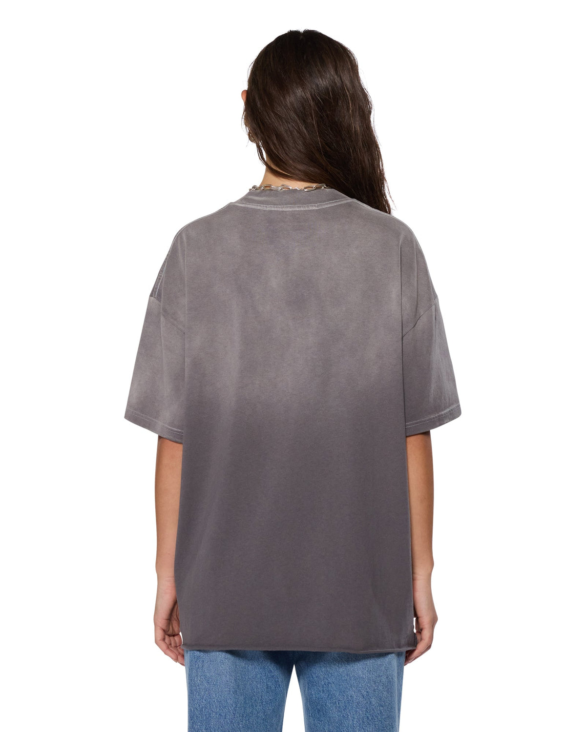 Womens Kingdom Boyfriend Ss Tee Charcoal Oversized Tees - Grey
