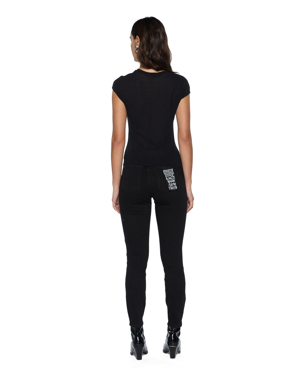Womens Staple Ss Tee Black Sheer Fitted Tees - Black