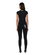 Womens Staple Ss Tee Black Sheer Fitted Tees - Black