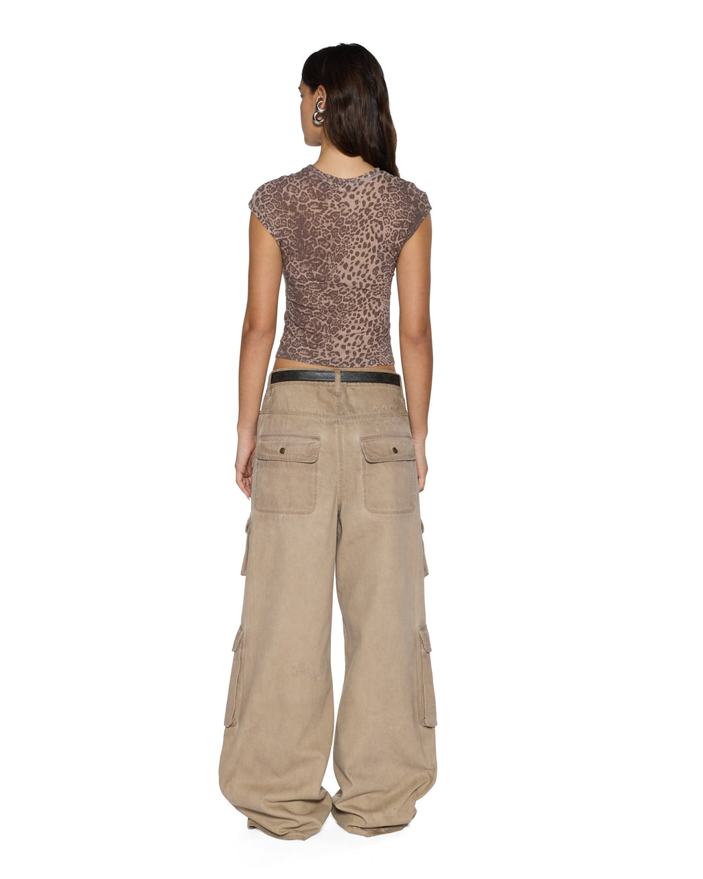 Womens Staple Ss Tee Leopard Fitted Tees - Multi Colour