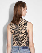 Womens Suspense Top Wild Tan Fitted Fashion Tops - Tan
