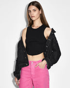 Womens Syndicate Tank Black Fitted Fashion Tops - Black