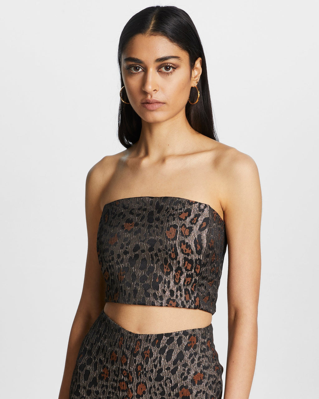 Womens Three Am Top Leopard Fitted Fashion Tops - Multi Colour