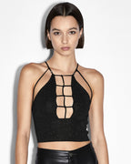 Womens Untamed Top Black Fitted Fashion Tops - Black