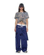 Womens Ruched Everyday Ss Tee Camo Regular Tees - Green
