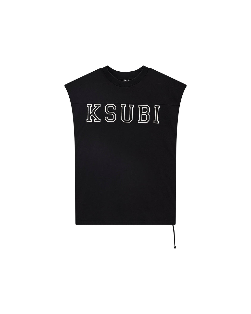 Mens Touchdown Ekcess Cut Off Tank Jet Black Oversized Tees - Black