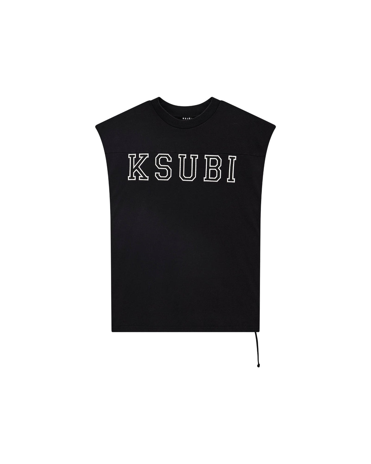 Mens Touchdown Ekcess Cut Off Tank Jet Black Oversized Tees - Black