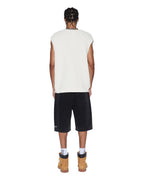 Mens Turncable Knit Vest Vintage White Oversized Knitwear - White