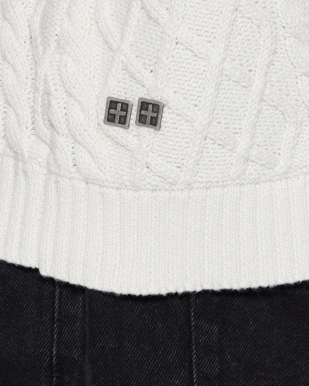 Mens Turncable Knit Vest Vintage White Oversized Knitwear - White