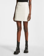Womens Vivian Leather Skirt Off White Slim Skirts - White
