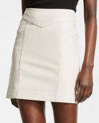 Womens Vivian Leather Skirt Off White Slim Skirts - White
