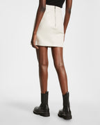 Womens Vivian Leather Skirt Off White Slim Skirts - White