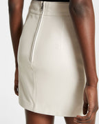 Womens Vivian Leather Skirt Off White Slim Skirts - White