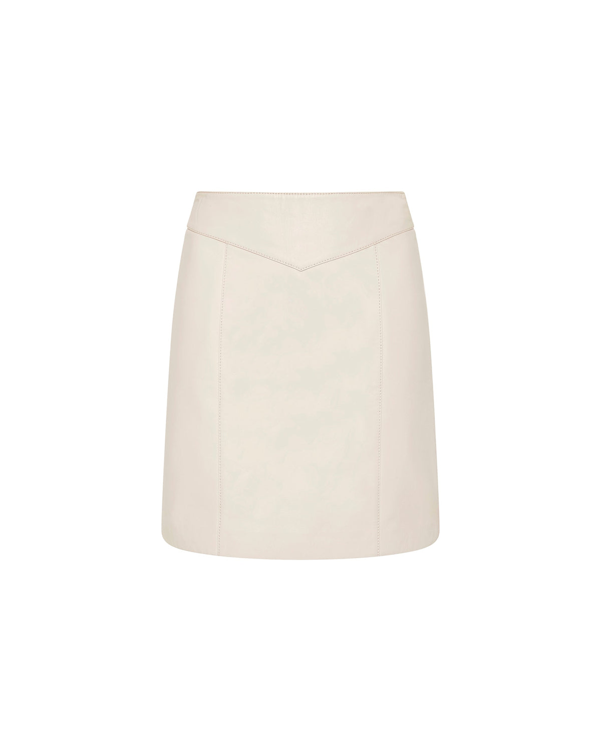 Womens Vivian Leather Skirt Off White Slim Skirts - White