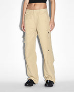 Womens Drill Cargo Khaki Relaxed Pants - Khaki