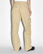 Womens Drill Cargo Khaki Relaxed Pants - Khaki