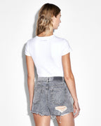 Womens Kut Out Ss Tee White Fitted Tees - White