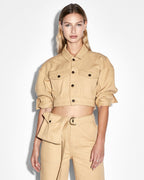 Womens Kommand Jacket Caramel Cropped Jackets - Tan