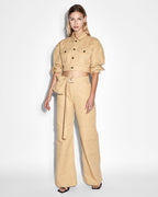 Womens Kommand Cargo Caramel Wide Pants - Tan